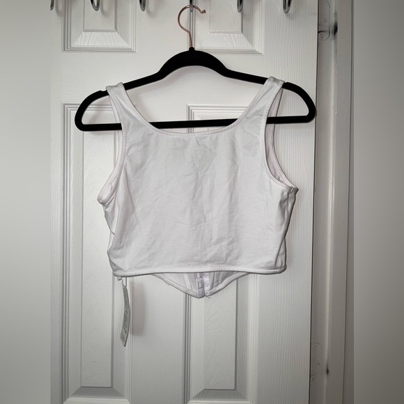 White Corset Crop Top, Size L, NWT - Picture 5 of 5